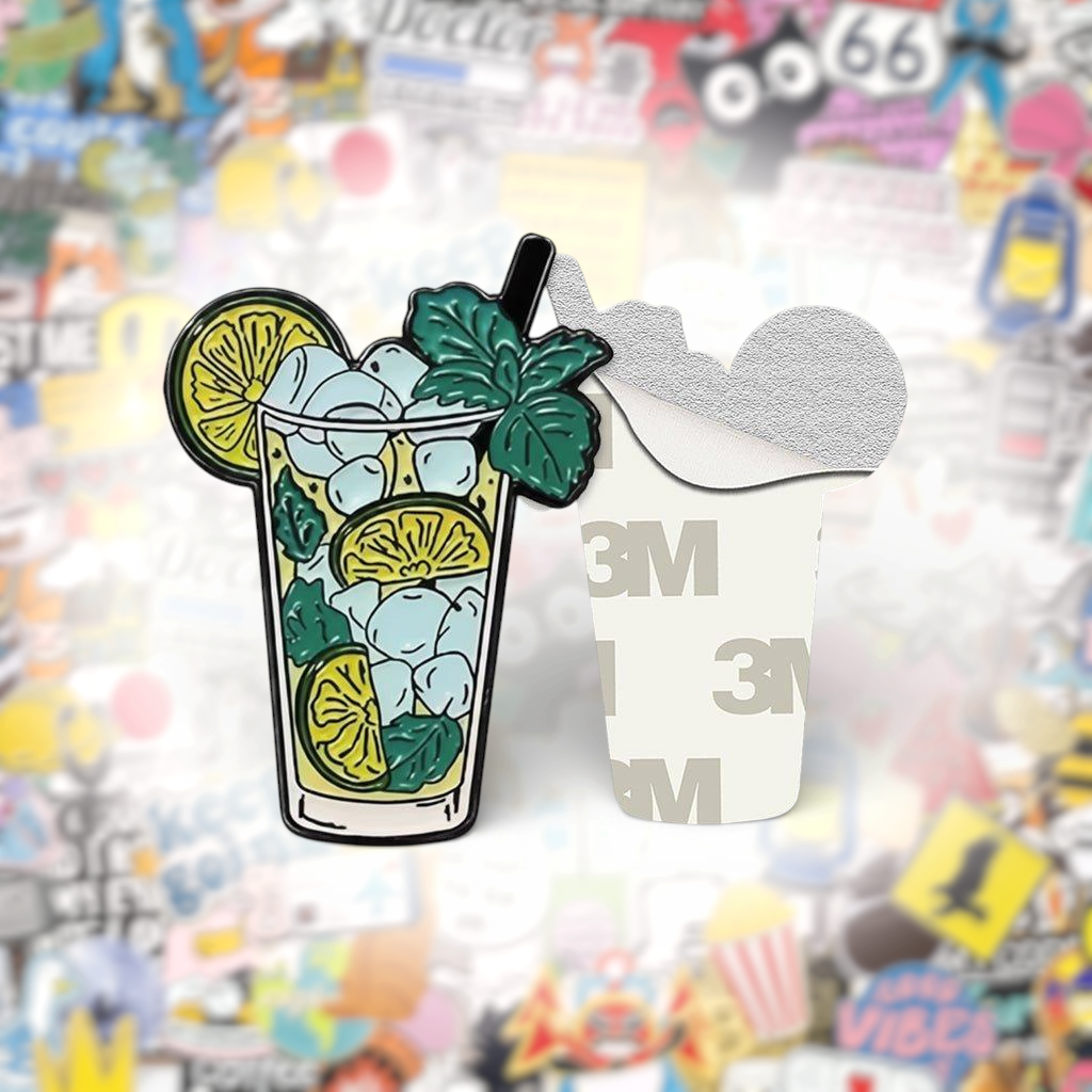 Mojito Drink Metal Phone Sticker With 3M Sticky Backing - StickyPins