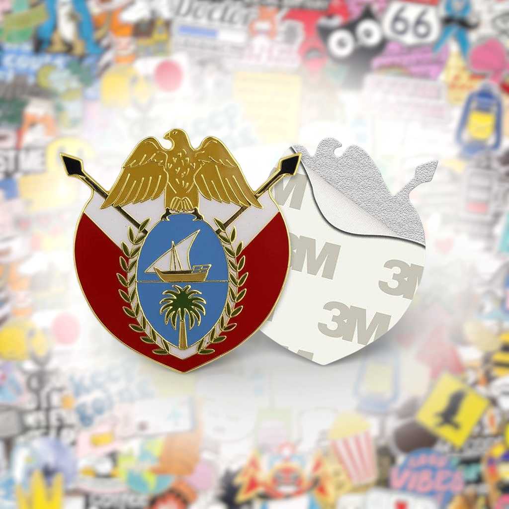 Dubai Coat of Arms Metal Phone Sticker With 3M Sticky Backing - StickyPins