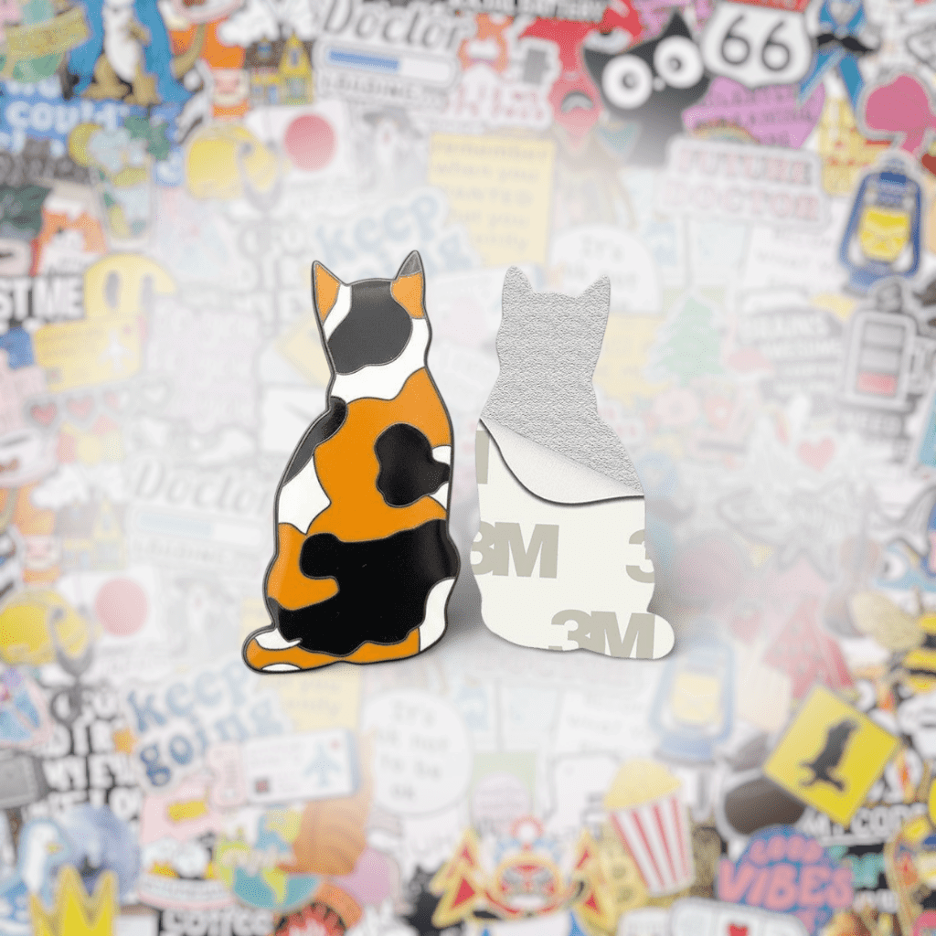 Calico Cat Metal Phone Sticker with 3M Sticky Backing - StickyPins