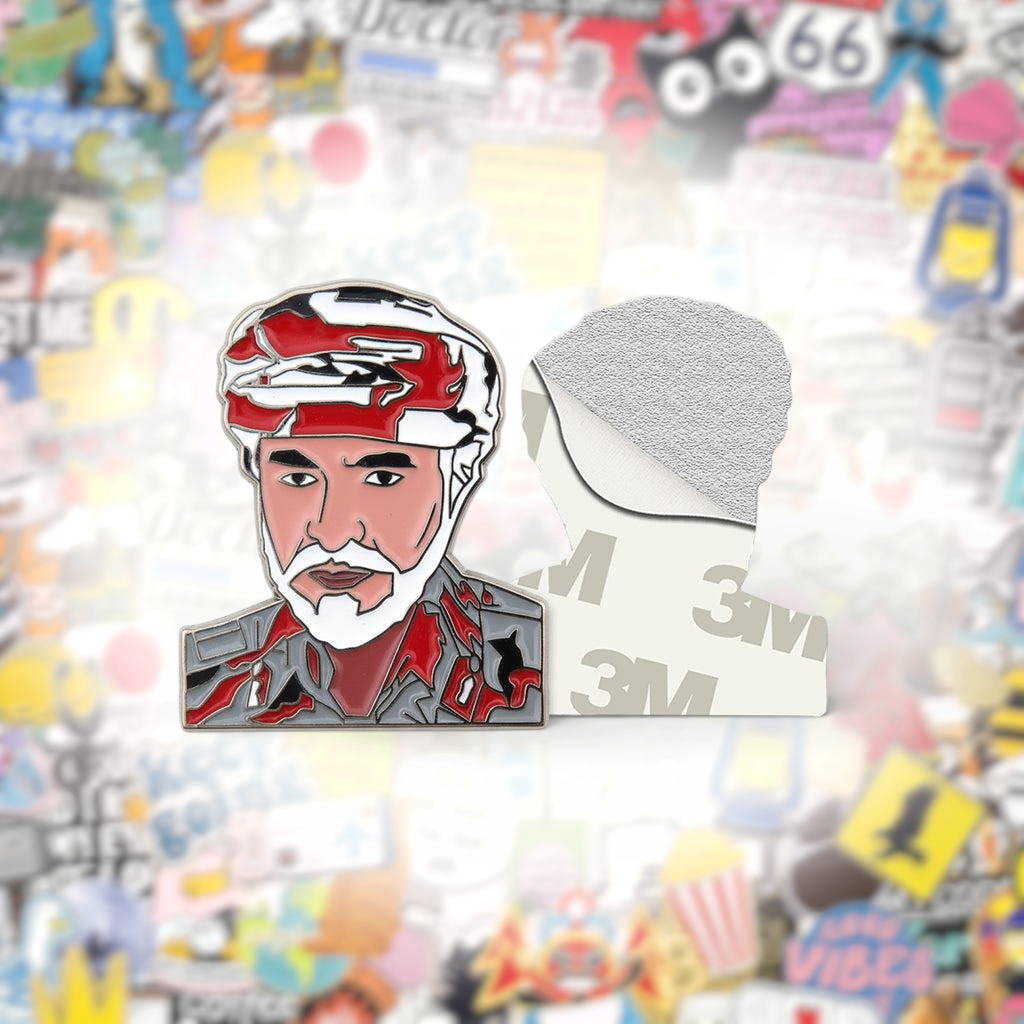 Sultan Qaboos Bin Said Camouflage Metal Phone Sticker With 3M Sticky Backing - StickyPins