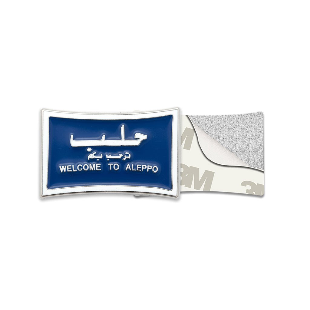 Welcome to Aleppo Road Sign Metal Phone Sticker With 3M Sticky Backing - StickyPins