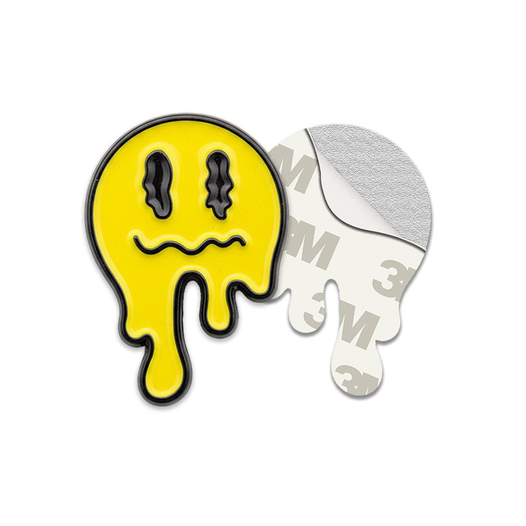 Melting Smile Yellow Metal Phone Sticker With 3M Sticky Backing - StickyPins