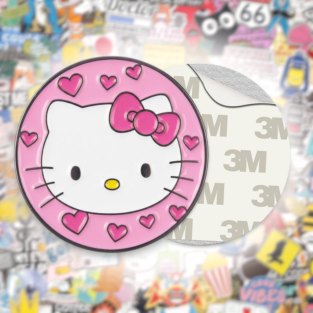 Hello Kitty Metal Phone Sticker With 3M Sticky Backing - StickyPins