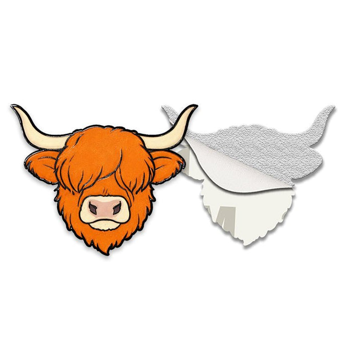 Highland Cow Metal Phone Sticker with 3M Sticky Backing - StickyPins