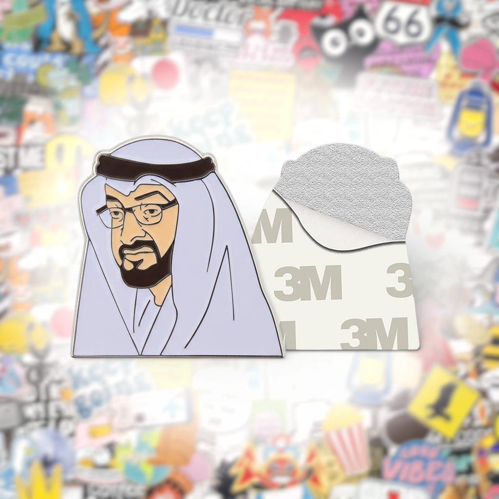 Sheikh Mohammed bin Zayed MBZ Metal Phone Sticker With 3M Sticky Backing - StickyPins