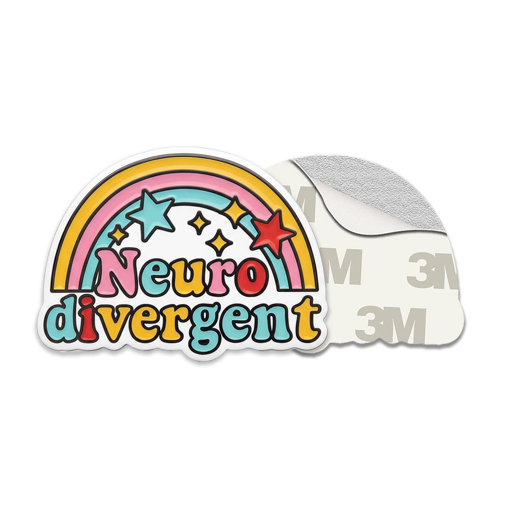 Neurodivergent Rainbow Metal Phone Sticker with 3M Sticky Backing - StickyPins