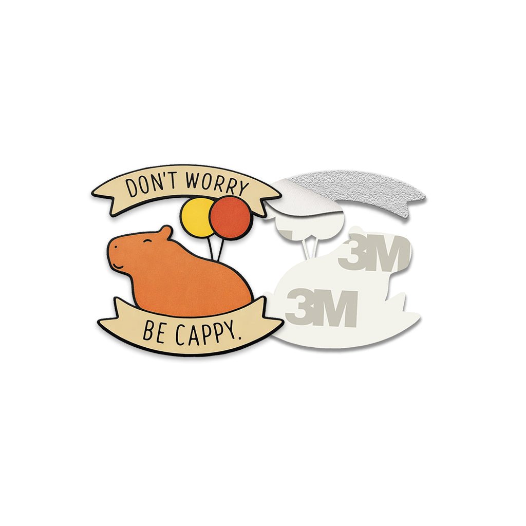 Don't Worry Be Cappy Metal Phone Sticker with 3M Sticky Backing - StickyPins