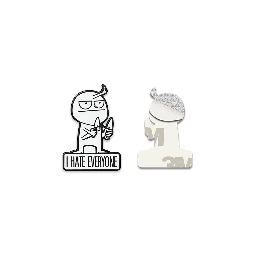 I Hate Everyone Metal Phone Sticker with 3M Sticky Backing - StickyPins