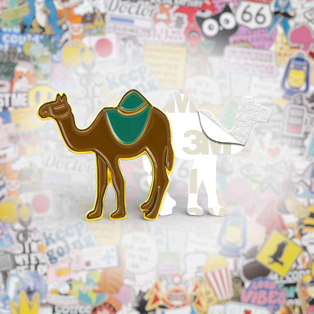 Camel With Saddle Metal Phone Sticker With 3M Sticky Backing - StickyPins