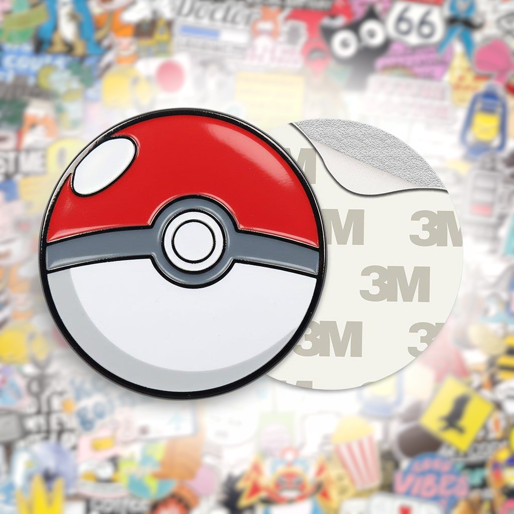 Poké Ball Metal Phone Sticker With 3M Sticky Backing - StickyPins