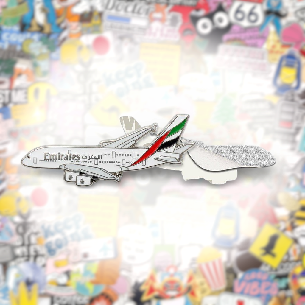 Emirates A380 Plane Metal Phone Sticker With 3M Sticky Backing - StickyPins