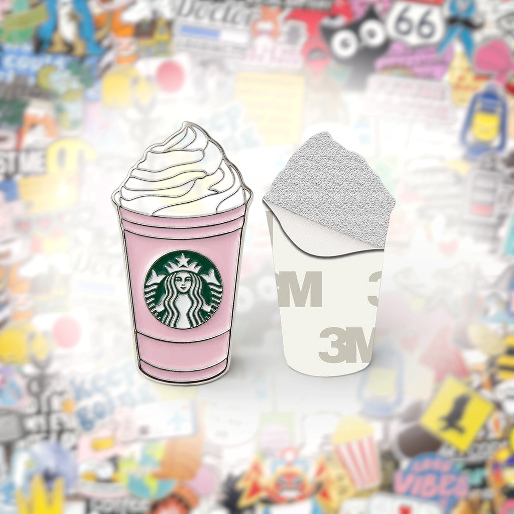 Starbucks Pink Drink Metal Phone Sticker With 3M Sticky Backing - StickyPins