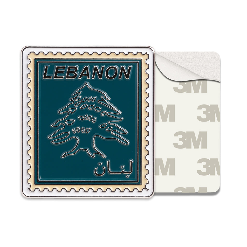 Lebanon Vintage Postage Stamp Metal Phone Sticker With 3M Sticky Backing