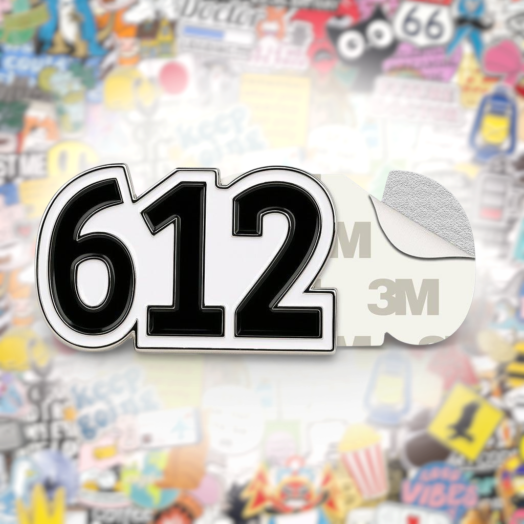 Saudi 612 Metal Phone Sticker Tribal Code With 3M Sticky Backing - StickyPins