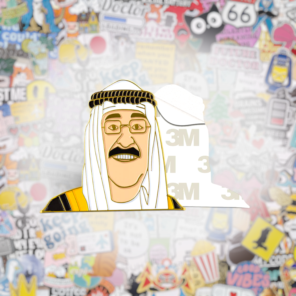 Sheikh Mishal Al - Sabah Metal Phone Sticker With 3M Sticky Backing - StickyPins