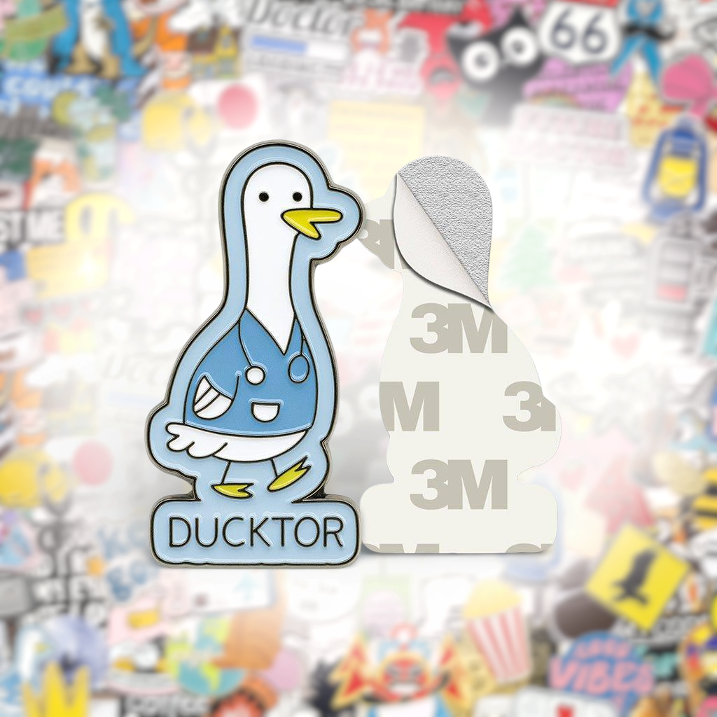 Ducktor Doctor Metal Phone Sticker With 3M Sticky Backing - StickyPins