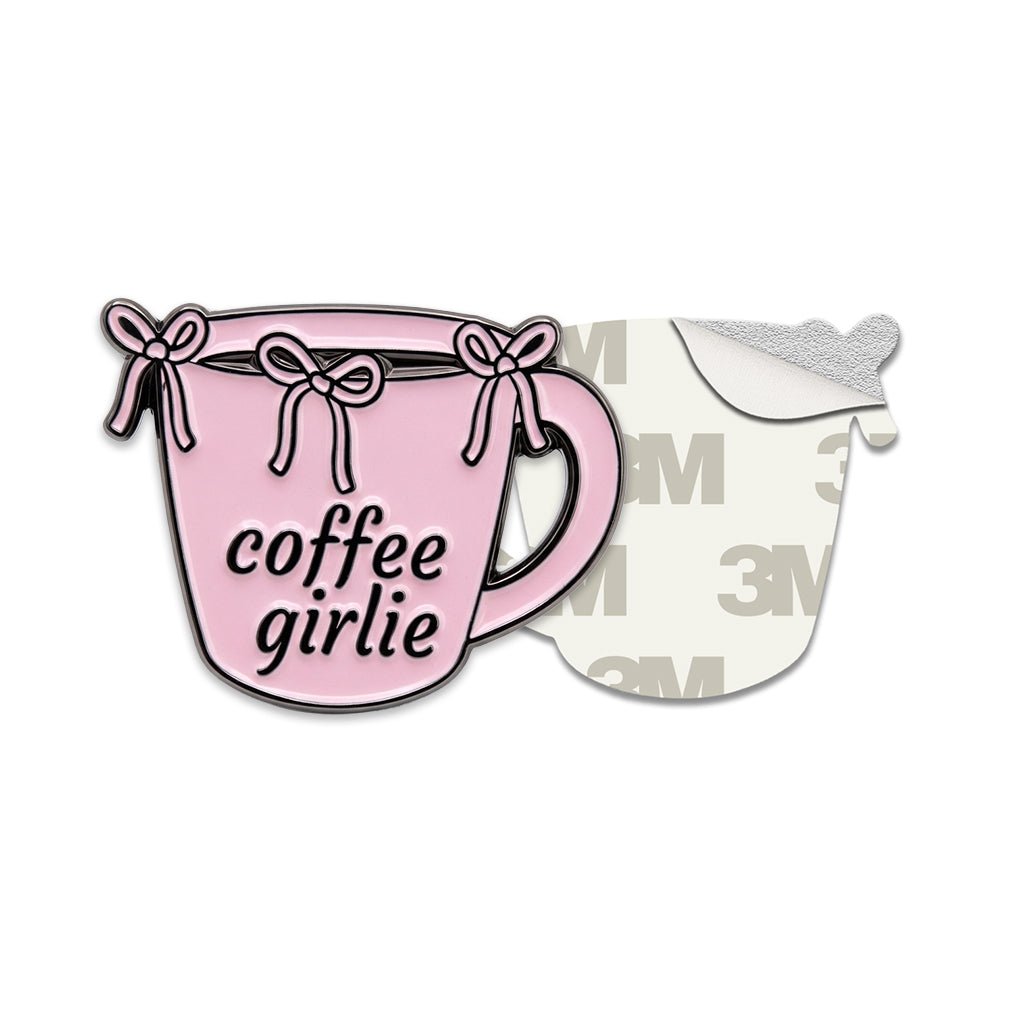 Coffee Girlie Metal Phone Sticker With 3M Sticky Backing - StickyPins