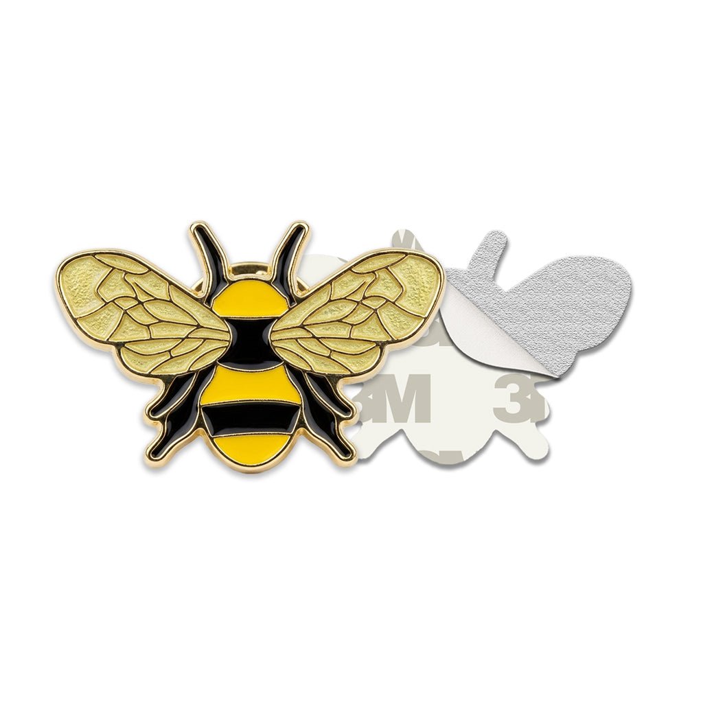 Yellow Bee Metal Phone Sticker With 3M Sticky Backing - StickyPins