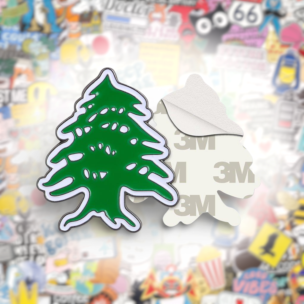 Lebanon Tree Emblem Metal Phone Sticker With 3M Sticky Backing - StickyPins