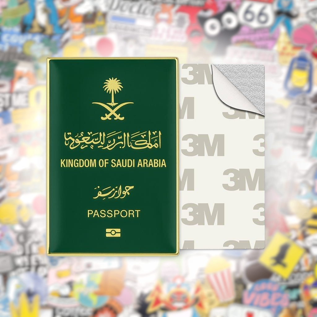 Saudi Passport Metal Phone Sticker With 3M Sticky Backing - StickyPins