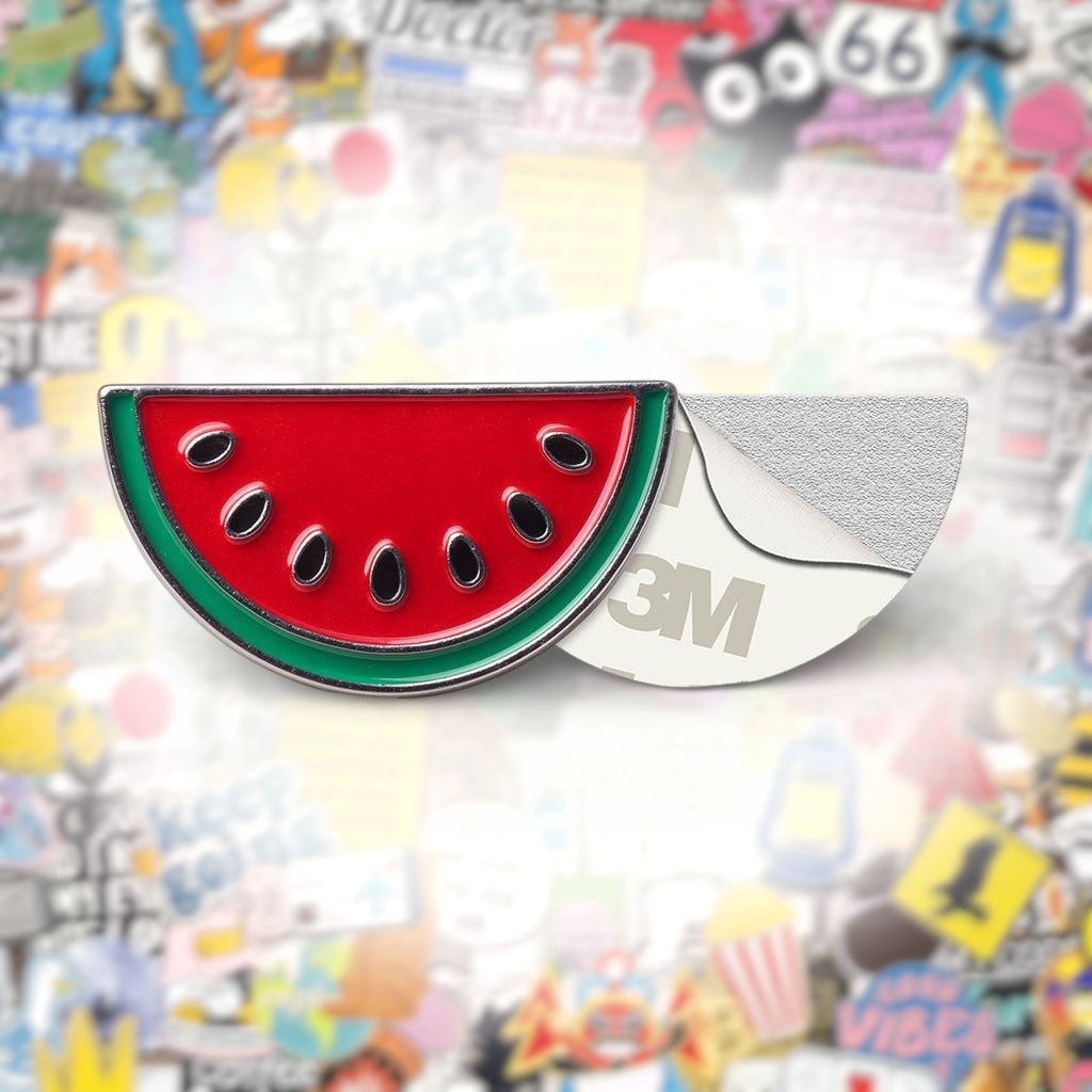 Palestine Watermelon Slice Metal Phone Sticker With 3M Sticky Backing - StickyPins