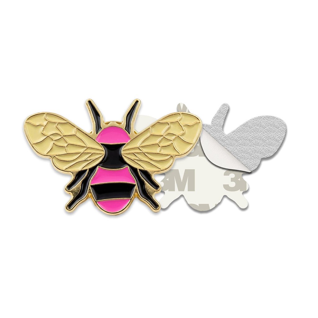 Pink Bee Metal Phone Sticker With 3M Sticky Backing - StickyPins
