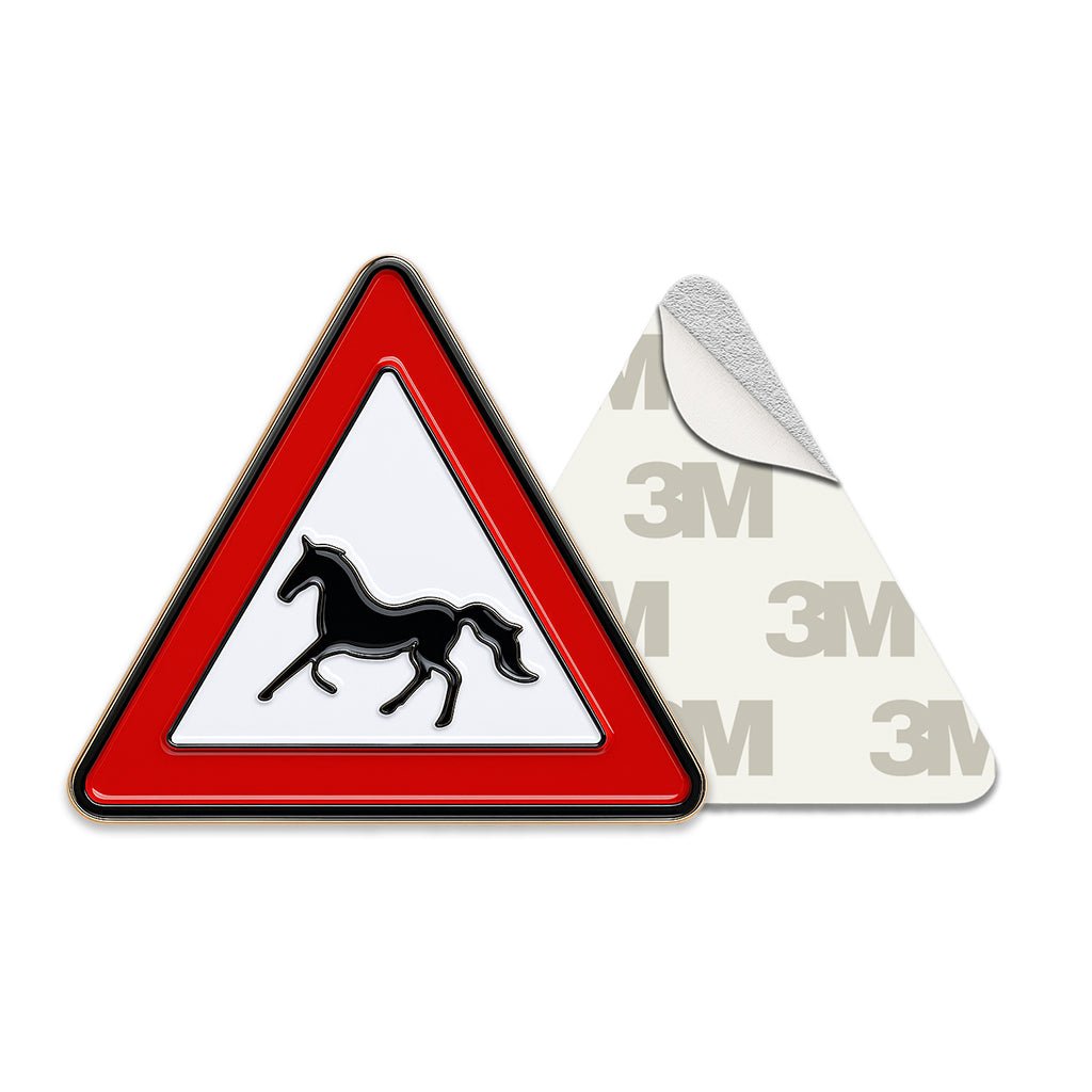 Horse Crossing Road Sign Metal Phone Sticker With 3M Sticky Backing - StickyPins
