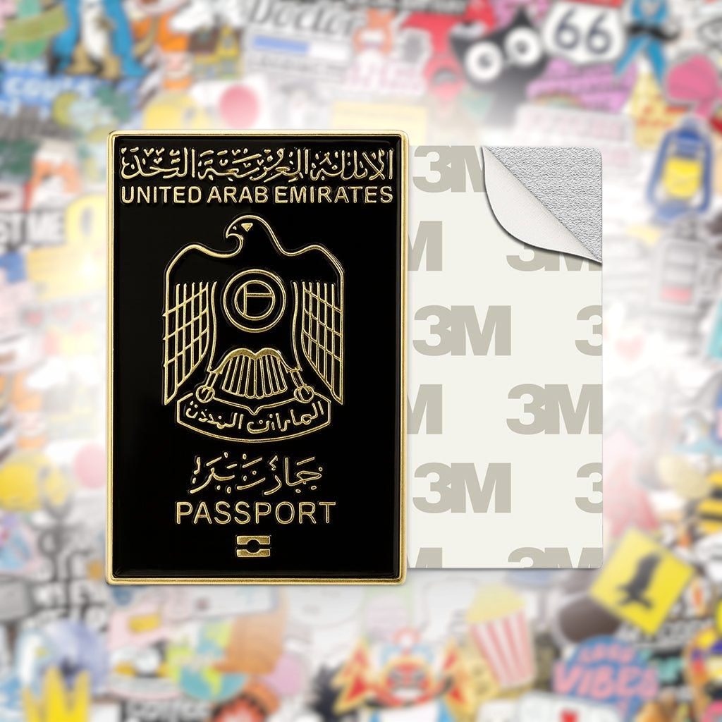 UAE Passport Metal Phone Sticker With 3M Sticky Backing - StickyPins