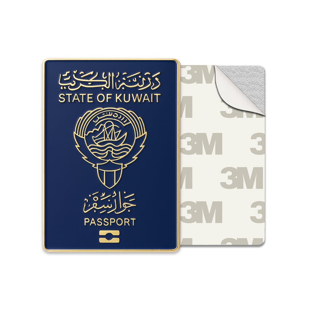 Kuwait Passport Metal Phone Sticker With 3M Sticky Backing - StickyPins
