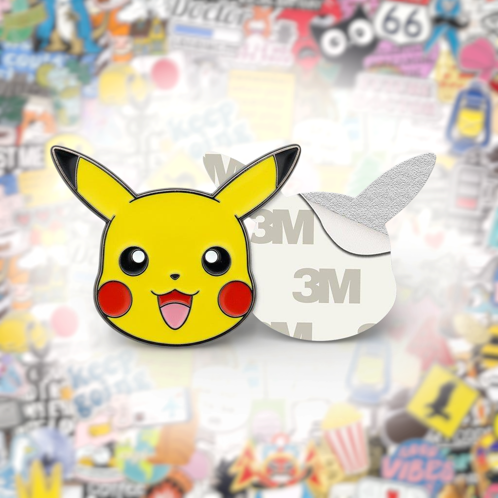 Pikachu Metal Phone Sticker With 3M Sticky Backing - StickyPins
