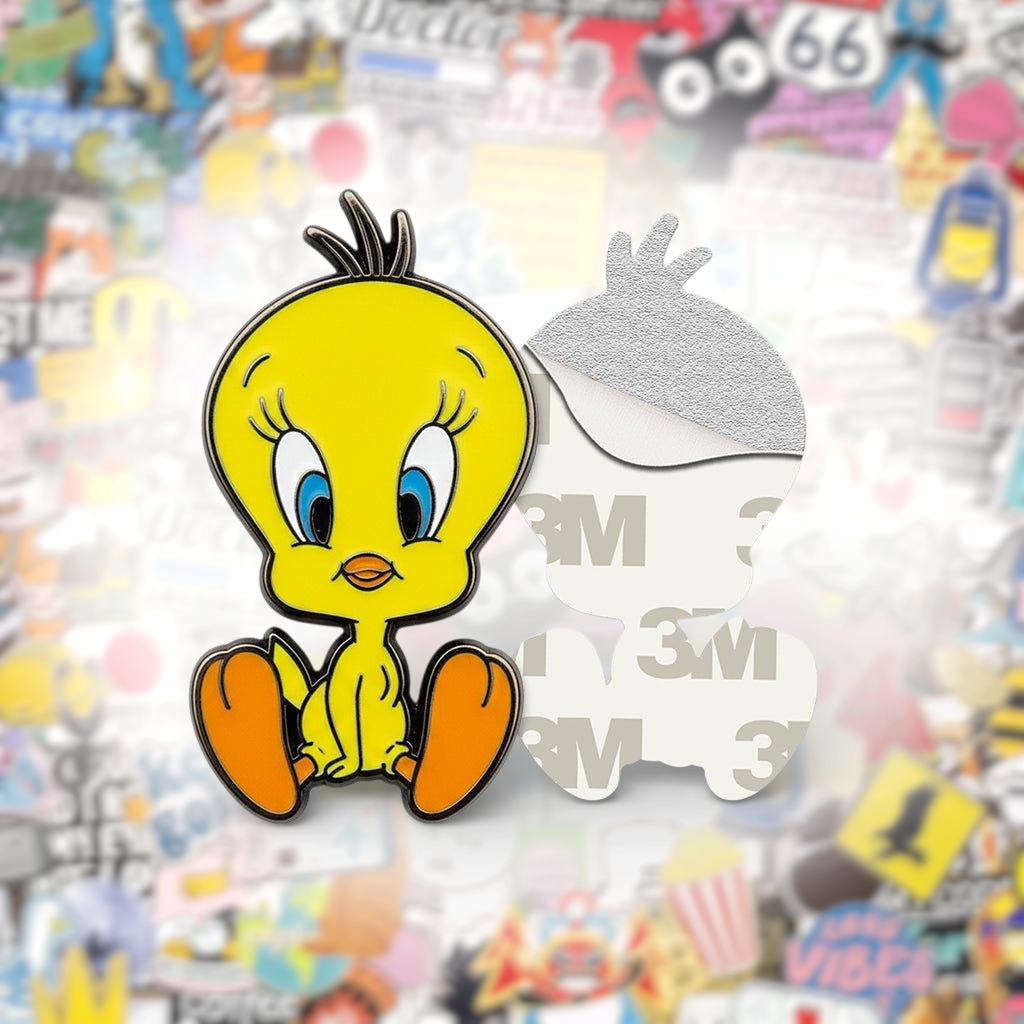 Tweety Metal Phone Sticker With 3M Sticky Backing - StickyPins
