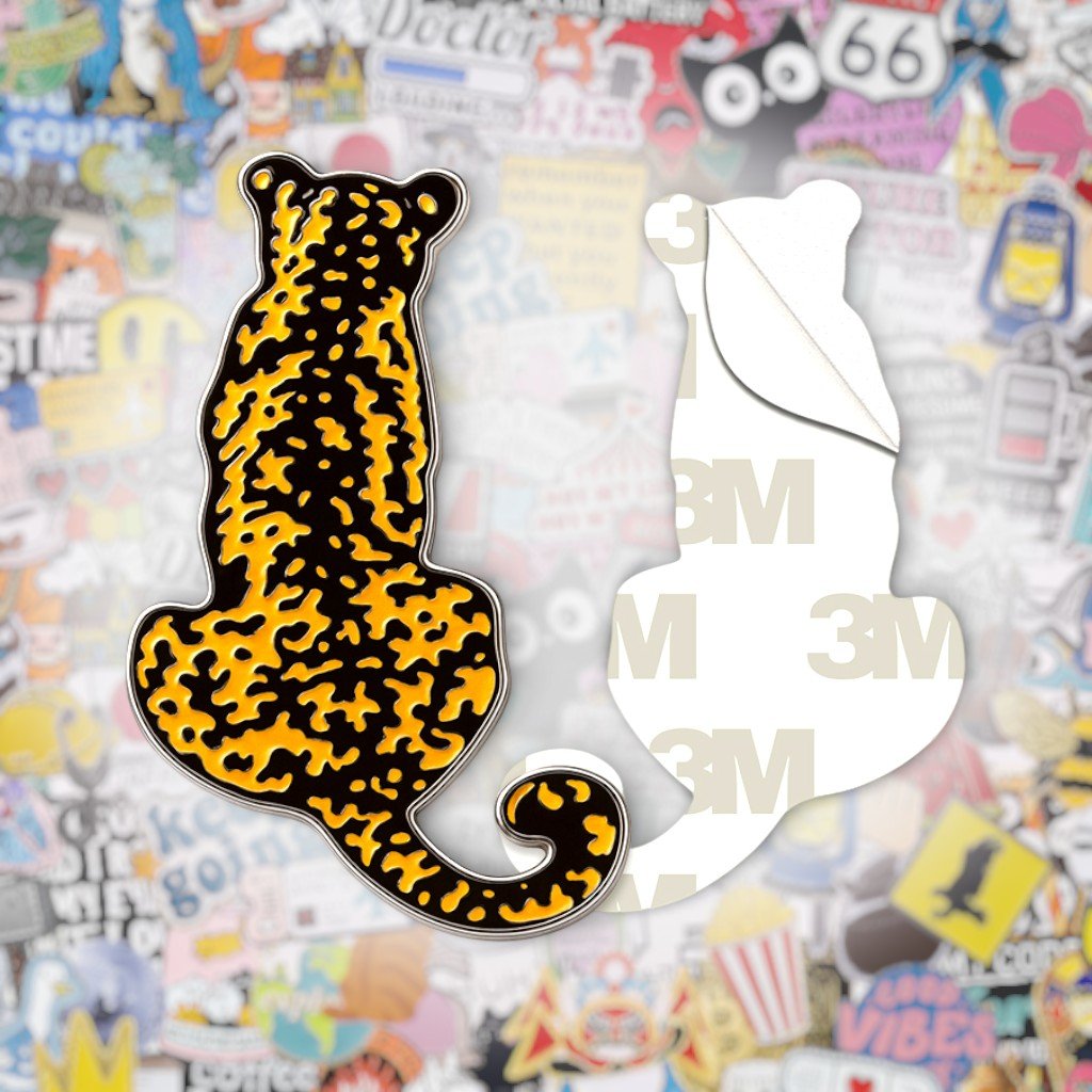 Leopard Metal Phone Sticker With 3M Sticky Backing - StickyPins