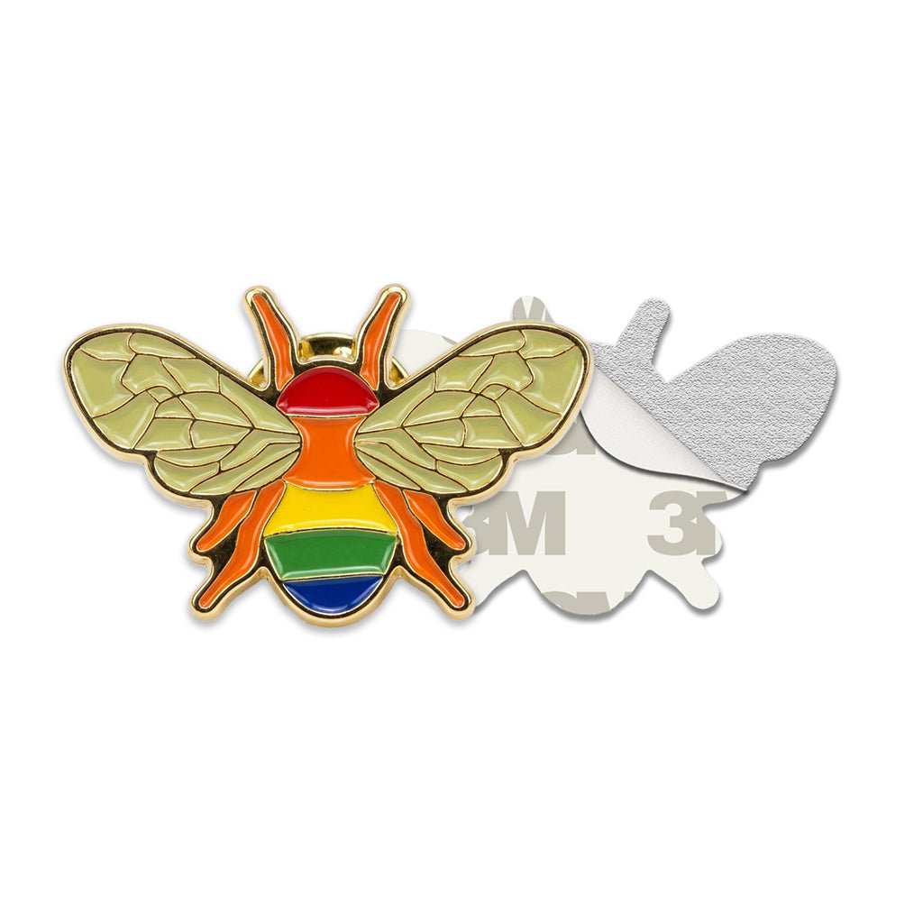Rainbow Bee Metal Phone Sticker With 3M Sticky Backing - StickyPins