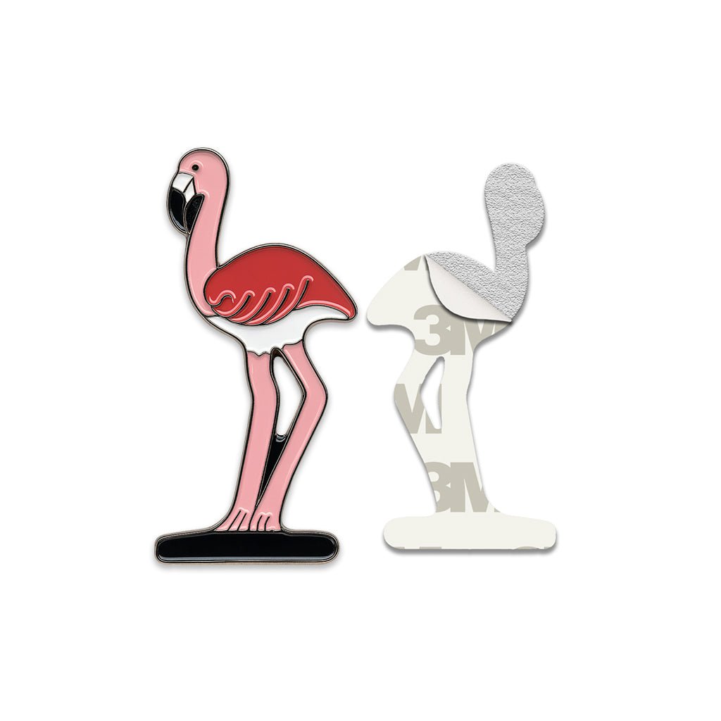 Pink Flamingo Metal Phone Sticker With 3M Sticky Backing - StickyPins