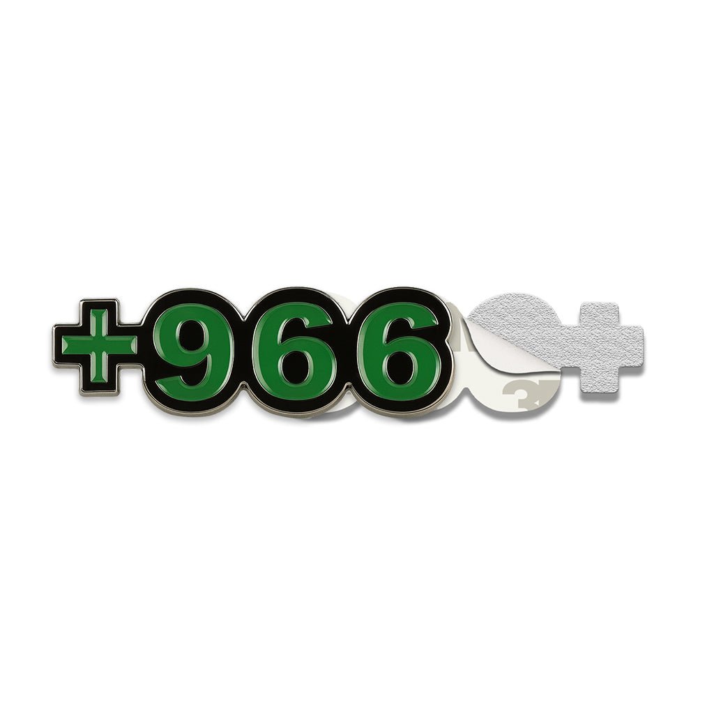 Saudi +966 Dial Code Green Metal Phone Sticker With 3M Sticky Backing - StickyPins