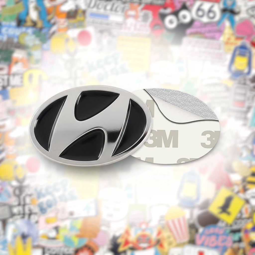 Hyundai Logo Metal Phone Sticker With 3M Sticky Backing - StickyPins