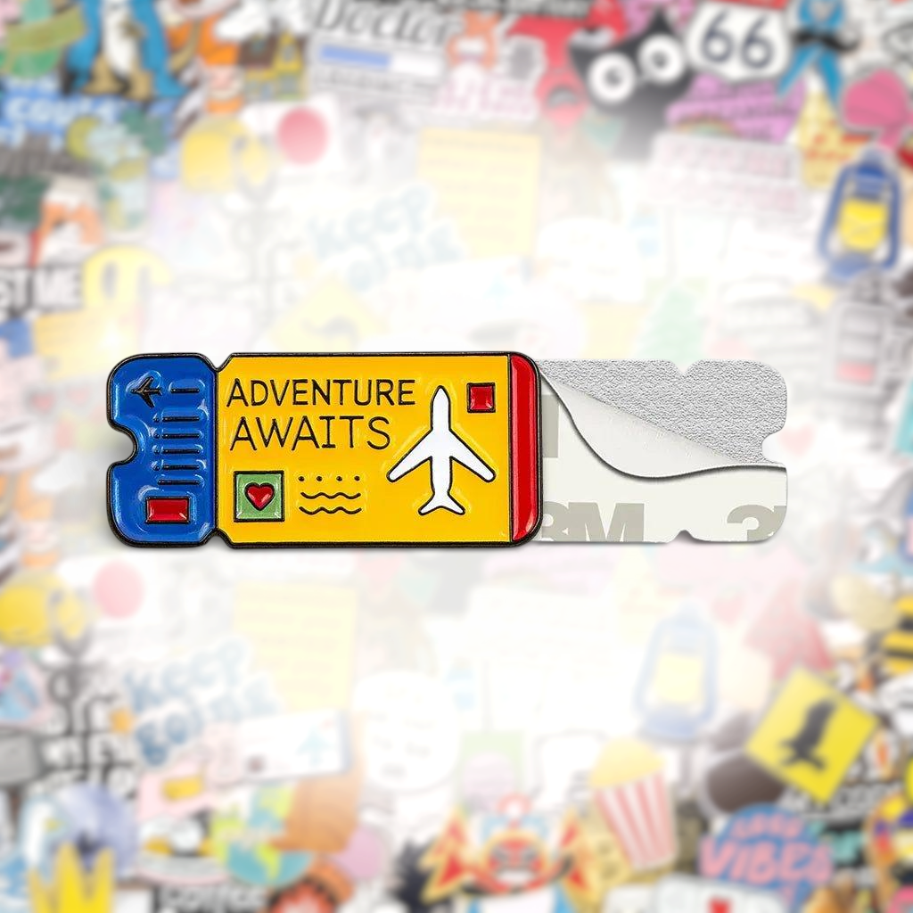 Adventure Awaits Metal Phone Sticker With 3M Sticky Backing - StickyPins