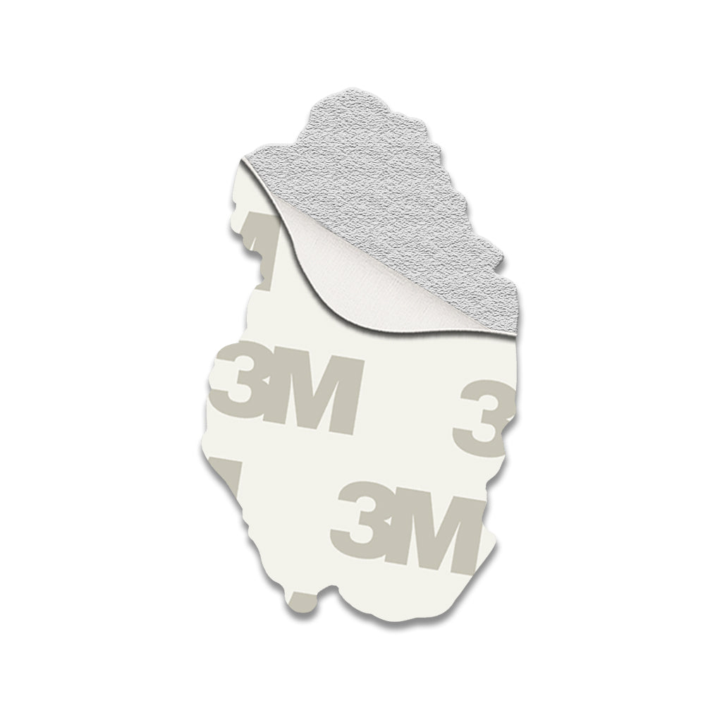Qatar Map White and Gold Metal Phone Sticker With 3M Sticky Backing - StickyPins