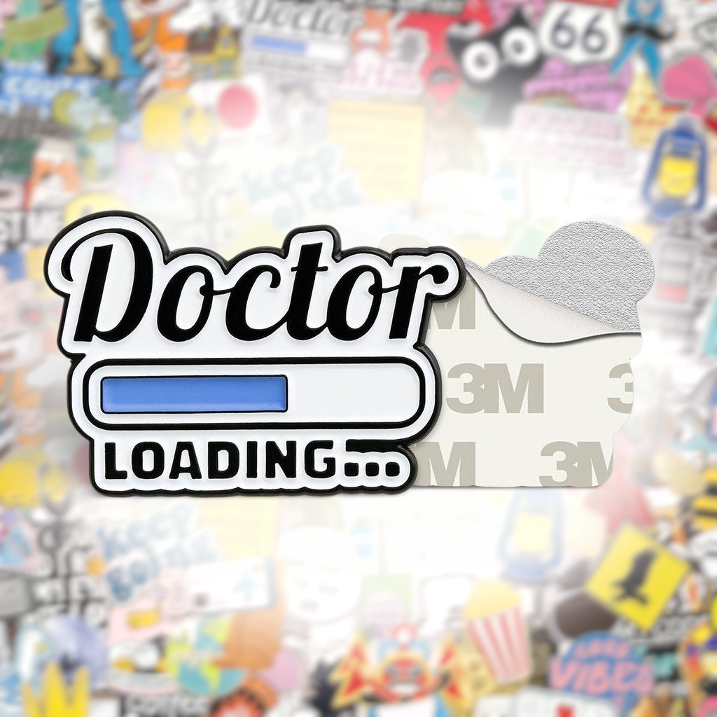 Doctor Loading Metal Phone Sticker With 3M Sticky Backing - StickyPins