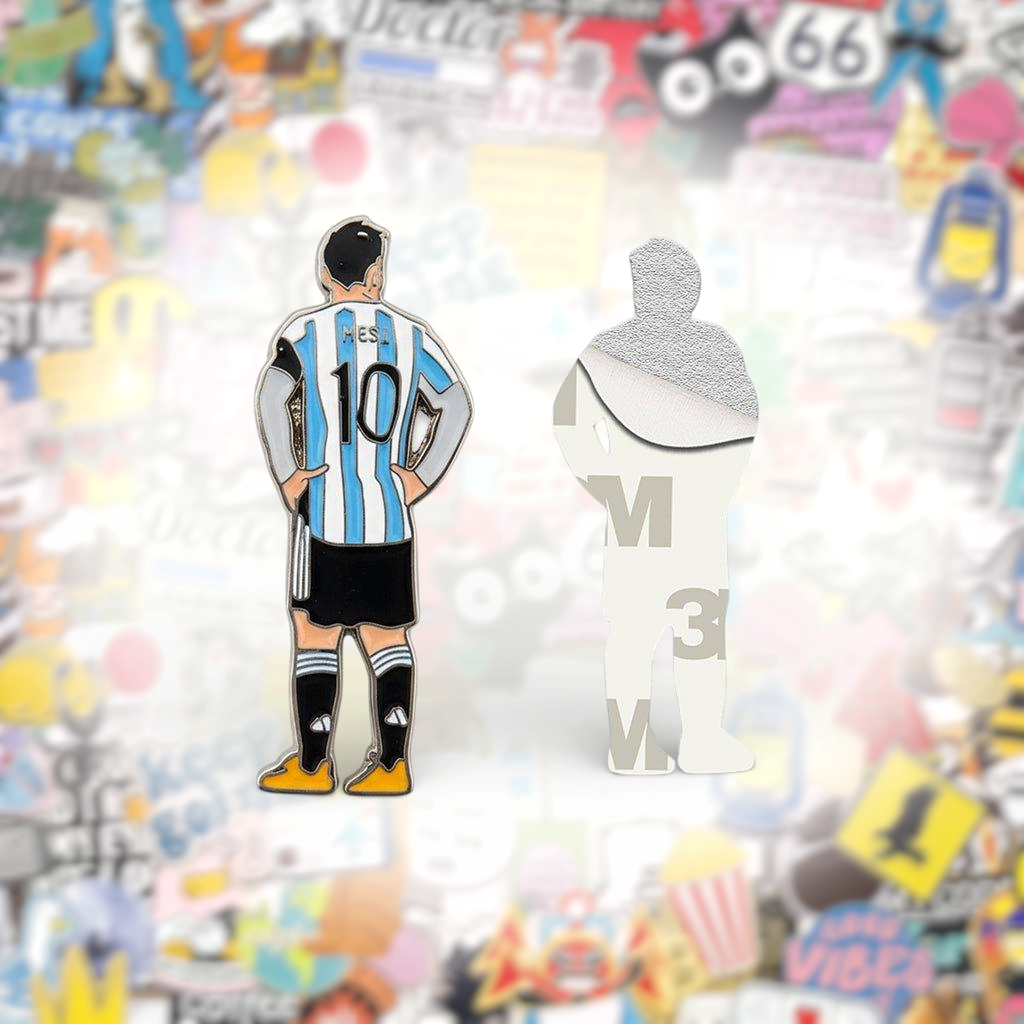 Lionel Messi Argentina 10 Metal Phone Sticker With 3M Sticky Backing - StickyPins