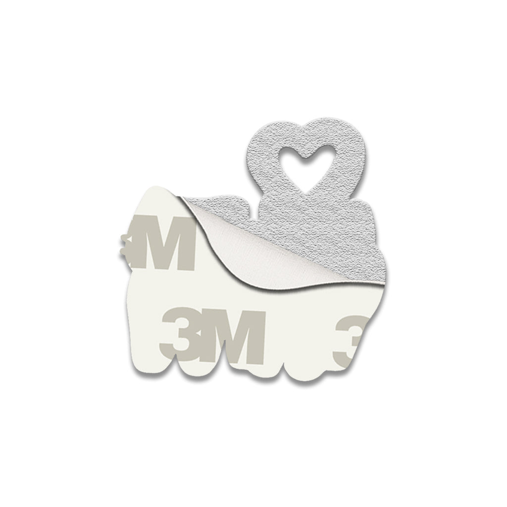 Black and White Cats Heart Tail Metal Phone Sticker with 3M Sticky Backing - StickyPins