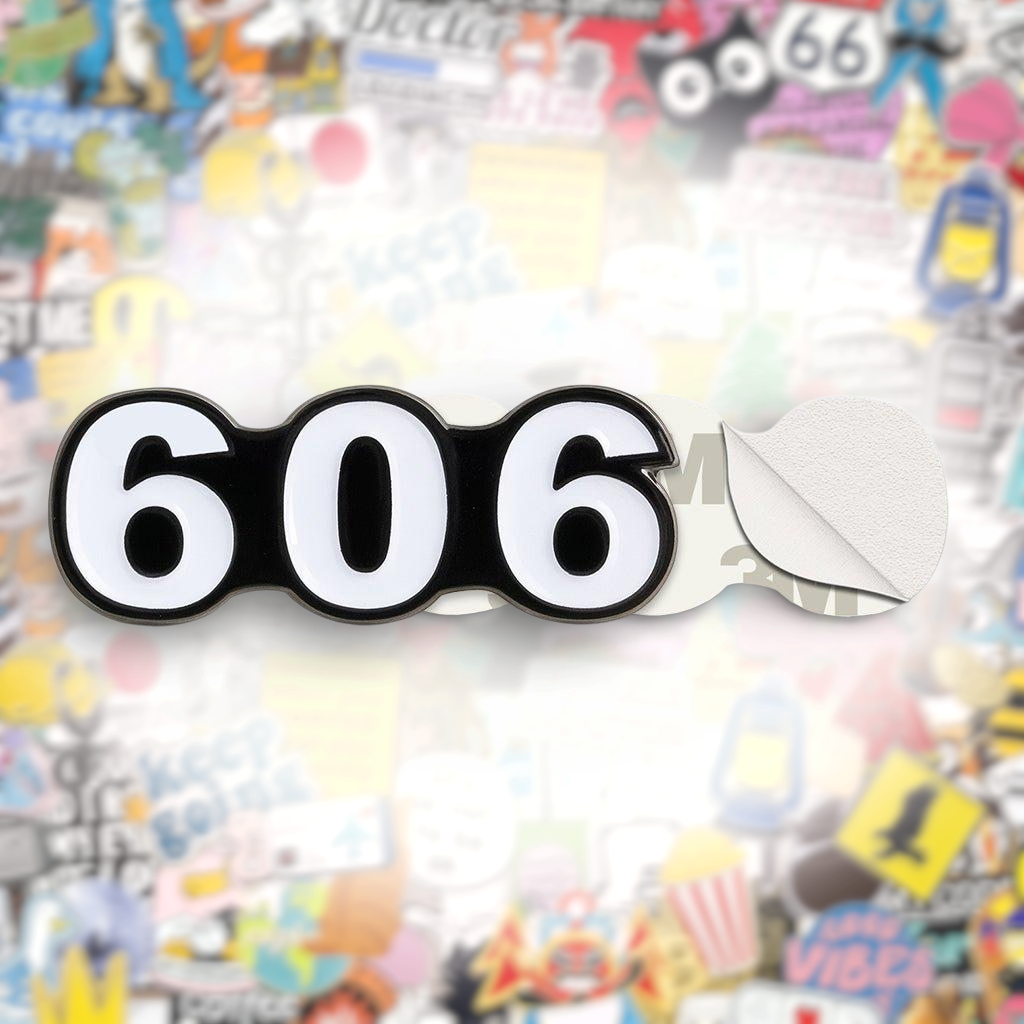 Saudi 606 Metal Phone Sticker Tribal Code With 3M Sticky Backing - StickyPins