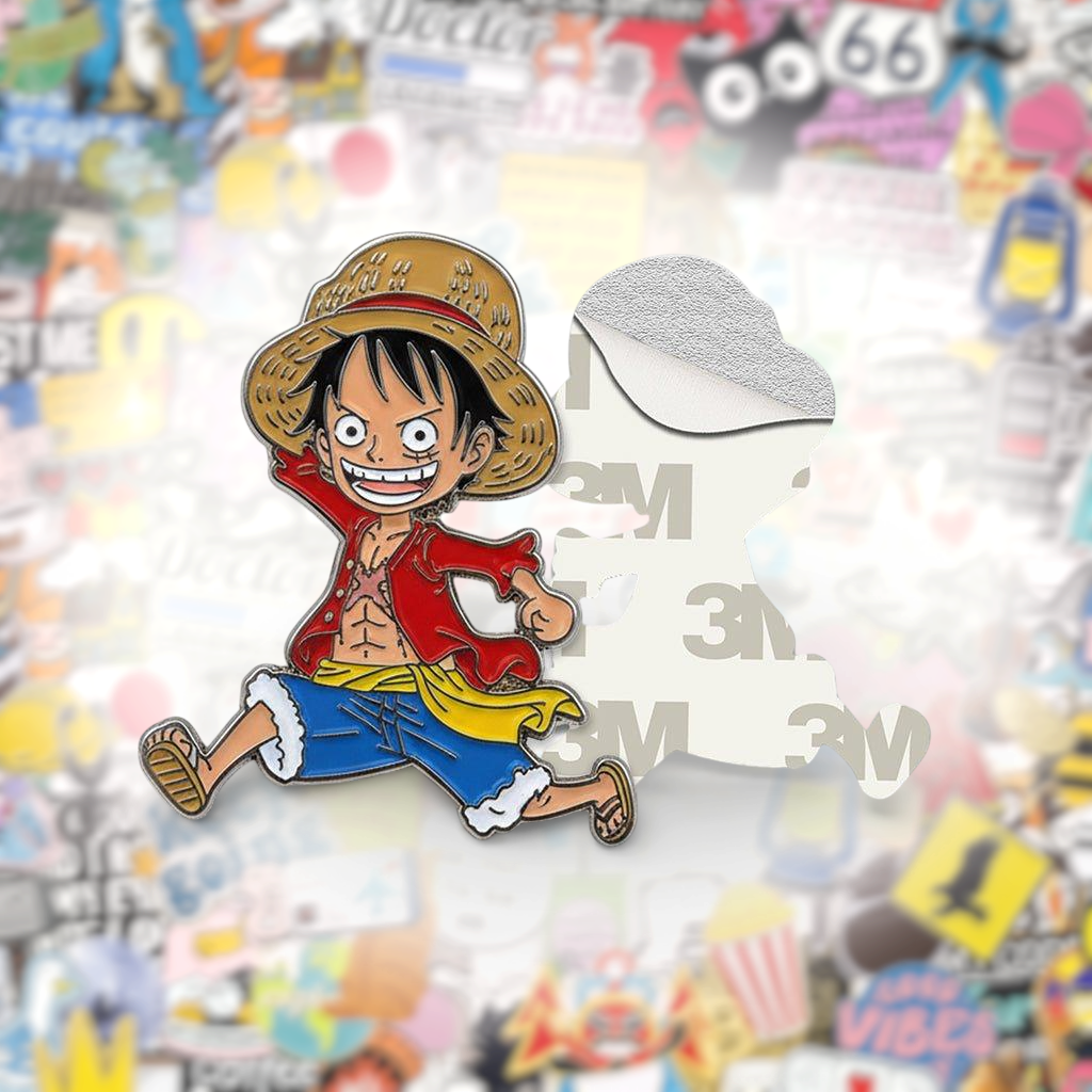 Monkey D. Luffy Running Metal Phone Sticker With 3M Sticky Backing - StickyPins