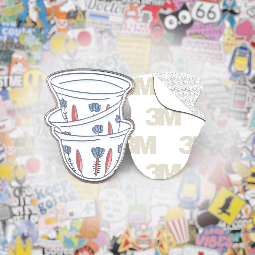 Finjan Arabic Coffee Cups Metal Phone Sticker With 3M Sticky Backing - StickyPins