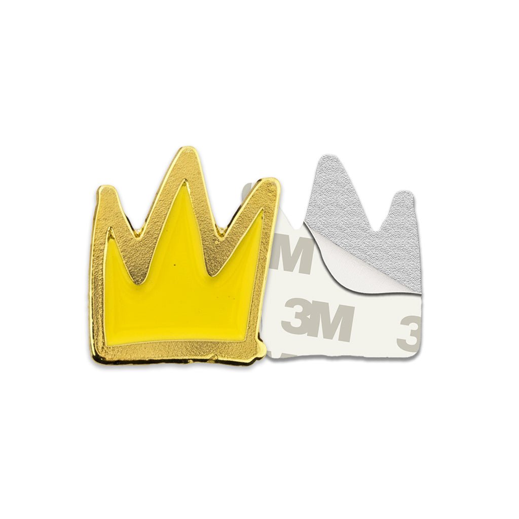 Gold Cartoon Crown Metal Phone Sticker With 3M Sticky Backing - StickyPins