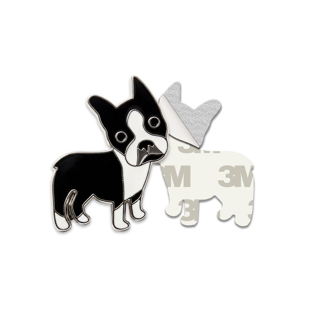 Boston Terrier Dog Metal Phone Sticker With 3M Sticky Backing - StickyPins