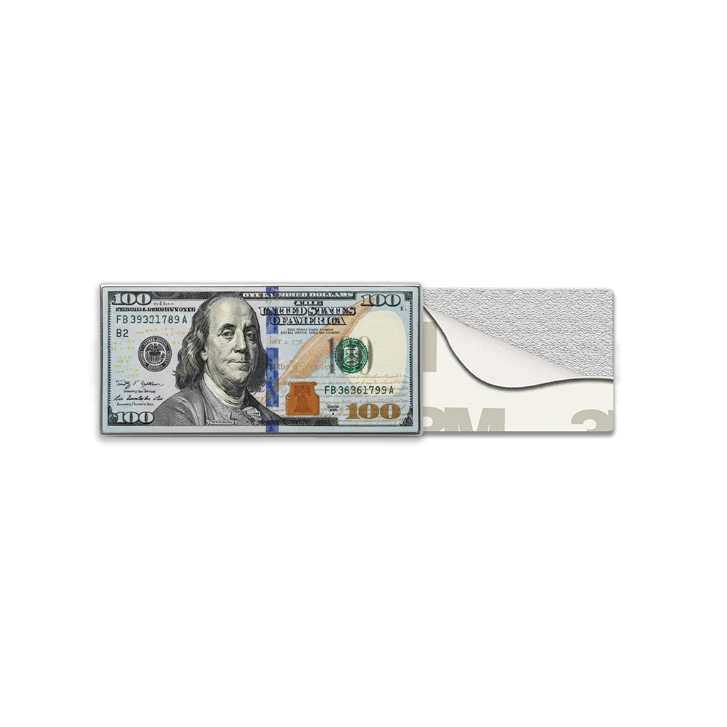 100 Dollar Bill Metal Phone Sticker With 3M Sticky Backing