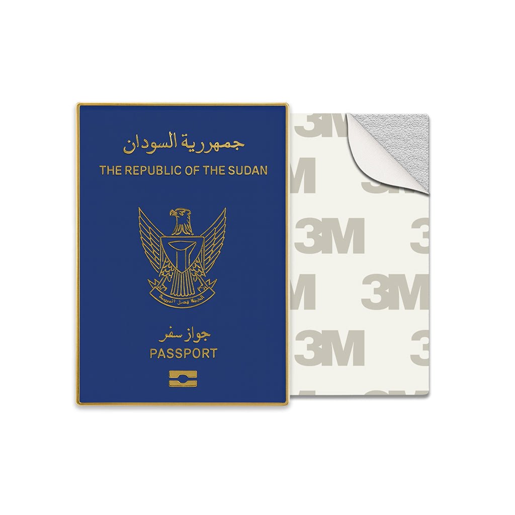 Sudan Passport Metal Phone Sticker With 3M Sticky Backing - StickyPins