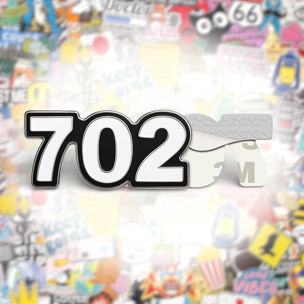 Saudi 702 Metal Phone Sticker Tribal Code With 3M Sticky Backing - StickyPins