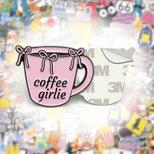 Coffee Girlie Metal Phone Sticker With 3M Sticky Backing